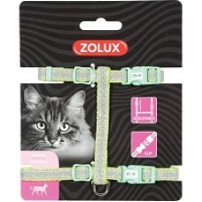 Zolux Shiny Nylon Harness Green, 520024VER, cat Collar / Leash / Muzzle, Zolux, cat Accessories, catsmart, Accessories, Collar / Leash / Muzzle